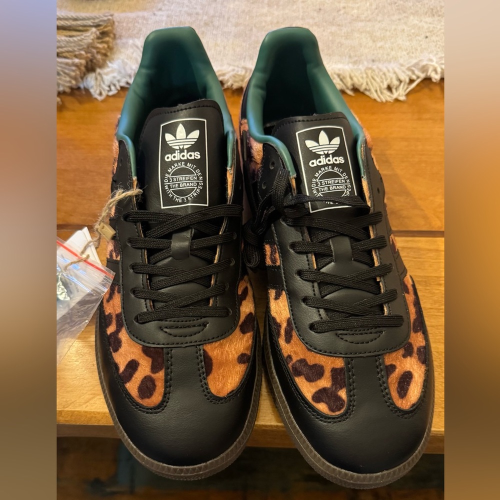 Adidas Black and Brown Animal Print Sneakers